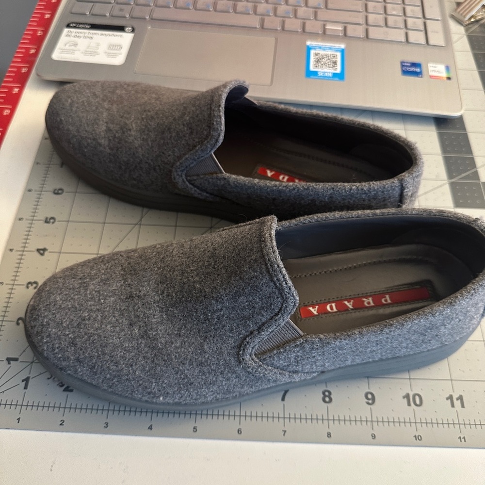 Prada women  Charcoal Slip-On Loafers